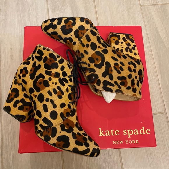 Kate spade camel back Leopard half calf boots - Picture 3 of 6